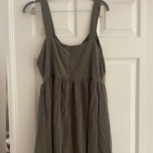 Army green mid calf dress